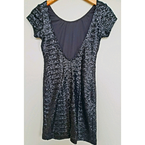 Backstage Matte Black Sequin Mini Dress Size XS - Picture 7 of 10